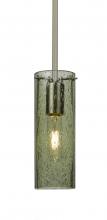  1TT-JUNI10MS-SN - Besa, Juni 10 Stem Pendant, Moss Bubble, Satin Nickel, 1x60W Medium Base