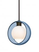  1TT-MANABL-BR - Besa Mana Pendant, Blue/Opal, Bronze Finish, 1x60W Medium Base