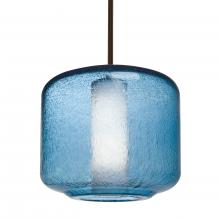  1TT-NILES10BO-BR-L - Besa Niles 10 Pendant, Blue Bubble/Opal, Bronze Finish, 1x60W Medium Base T10, 15Ft.