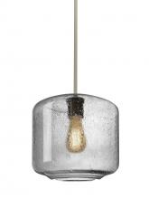  1TT-NILES10CL-EDIL-SN - Besa Niles 10 Pendant, Clear Bubble, Satin Nickel Finish, 1x4W LED Filament