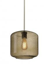  1TT-NILES10SM-EDIL-SN - Besa Niles 10 Pendant, Smoke Bubble, Satin Nickel Finish, 1x4W LED Filament