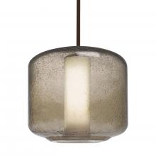  1TT-NILES10SO-BR-L - Besa Niles 10 Pendant, Smoke Bubble/Opal, Bronze Finish, 1x60W Medium Base T10, 15Ft.