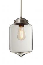  1TT-OLINCL-EDIL-SN - Besa Olin Stem Pendant Satin Nickel Clear 1x4W LED Filament