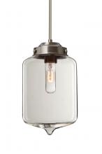  1TT-OLINCL-SN - Besa Olin Stem Pendant Satin Nickel Clear 1x60W Medium Base T10