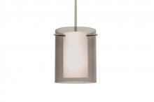  1TT-S00607-SN - Besa Stem Pendant Pahu 8 Satin Nickel Transparent Smoke/Opal 1x100W Medium Base