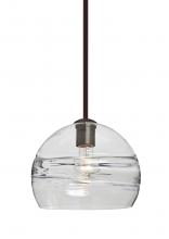  1TT-SPIR10CL-BR - Besa Spirit 10 Pendant, Clear, Bronze Finish, 1x60W Medium Base