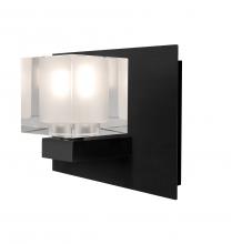 Besa Lighting 1WF-BOLOFR-LED-BK - Besa, Bolo Vanity, Clear/Frost, Black Finish, 1x3W LED