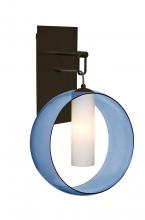  1WP-PLATOBL-BR - Besa, Plato Wall Pendant, Blue/Opal, Bronze Finish, 1x60W Medium Base