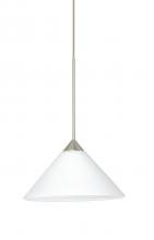  1XC-117607-LED-SN - Besa Pendant Kona Satin Nickel White 1x5W LED