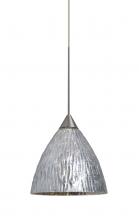  1XC-EVESS-SN - Besa, Eve Cord Pendant, Stone Silver Foil, Satin Nickel Finish, 1x50W Halogen