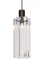 Besa Lighting 1XC-ICE7CL-LED-BR - Besa Ice 7 Pendant, Clear Glass, Bronze Finish, 1x3W LED