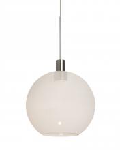  1XC-NEWTON8MW-LED-SN - Besa, Newton 8 Cord Pendant, Milky White, Satin Nickel Finish, 1x3W LED