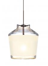  1XC-PIC6WH-BR - Besa Pendant Pica 6 Bronze White Sand 1x50W Halogen