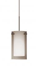  1XC-S44007-LED-BR - Besa Pendant Pahu 4 Bronze Transparent Smoke/Opal 1x5W LED