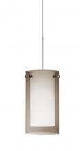  1XC-S44007-LED-SN - Besa Pendant Pahu 4 Satin Nickel Transparent Smoke/Opal 1x5W LED