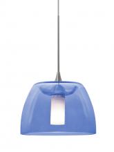  1XC-SPURBL-LED-SN - Besa Spur Cord Pendant, Blue, Satin Nickel Finish, 1x3W LED