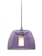  1XC-SPURPL-LED-SN - Besa Spur Cord Pendant, Plum, Satin Nickel Finish, 1x3W LED