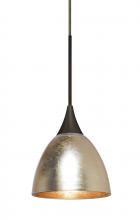  1XT-1758GF-LED-BR - Besa Divi Pendant, Gold Foil, Bronze, 1x9W LED