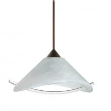  1XT-181304-LED-BR - Besa Pendant Hoppi Bronze Marble/Clear 1x3W LED