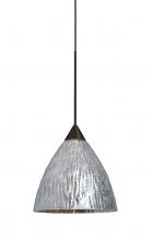  1XT-EVESS-BR - Besa, Eve Cord Pendant, Stone Silver Foil, Bronze Finish, 1x50W Halogen