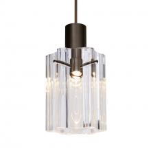 Besa Lighting 1XT-ICE4CL-LED-BR - Besa Ice 4 Pendant, Clear Glass, Bronze Finish, 1x3W LED