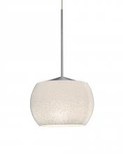  1XT-KENOWH-LED-SN - Besa, Keno Cord Pendant, White Sand, Satin Nickel Finish, 1x3W LED