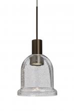  1XT-KIBACL-LED-BR - Besa, Kiba Cord Pendant, Clear Bubble, Bronze Finish, 1x3W LED