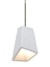  1XT-SKIPWH-LED-BR - Besa Skip Cord Pendant, White, Bronze Finish, 1x9W LED