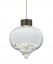  1XT-TERRACL-LED-BR - Besa Terra Cord Pendant, Clear Crystals, Bronze Finish, 1x3W LED