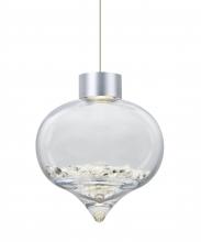  1XT-TERRACL-LED-SN-L - Besa Terra Cord Pendant, Clear Crystals, Satin Nickel Finish, 1x3W LED, 15Ft. Cord