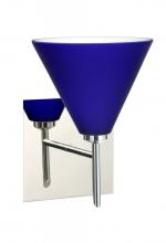  1SW-5121CM-LED-CR-SQ - Besa Wall With SQ Canopy Kani Chrome Cobalt Blue Matte 1x5W LED