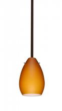 Besa Lighting 1TT-171380-HAL-BR - Besa Pera 6 Stem Pendant Bronze Amber Matte 1x40W Halogen