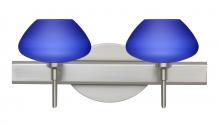  2SW-541087-LED-SN - Besa Wall Peri Satin Nickel Blue Matte 2x5W LED