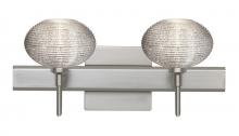 Besa Lighting 2SW-5612GL-LED-SN-SQ - Besa Wall With SQ Canopy Lasso Satin Nickel Glitter 2x5W LED