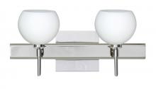 Besa Lighting 2SW-565807-LED-CR-SQ - Besa Wall With SQ Canopy Palla 5 Chrome Opal Matte 2x5W LED