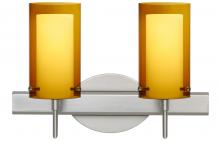  2SW-G44007-LED-SN - Besa Pahu 4 Wall 2SW Transparent Armagnac/Opal Satin Nickel 2x5W LED