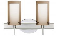 Besa Lighting 2SW-S44007-CR - Besa Pahu 4 Wall 2SW Transparent Smoke/Opal Chrome 2x40W G9