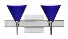  2SW-5121CM-LED-CR-SQ - Besa Wall With SQ Canopy Kani Chrome Cobalt Blue Matte 2x5W LED