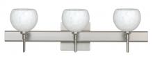  3SW-565819-LED-SN-SQ - Besa Wall With SQ Canopy Palla 5 Satin Nickel Carrera 3x5W LED