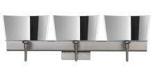  3SW-6773MR-LED-SN-SQ - Besa Groove Wall With SQ Canopy 3SW Mirror-Frost Satin Nickel 3x5W LED