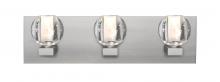  3WF-BOCABB-LED-SN - Besa, Boca Vanity, Clear Bubble, Satin Nickel Finish, 3x5W LED