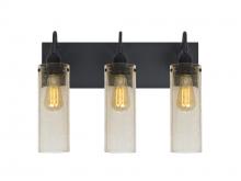  3WG-JUNI10GD-EDIL-BK - Besa Juni 10 Vanity, Gold Bubble, Black Finish, 3x7W LED Filament