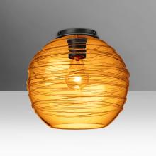 Besa Lighting 462782C-BK - Besa Wave 10 Ceiling Black Amber 1x60W E26 Base