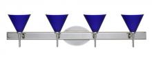  4SW-5121CM-LED-CR - Besa Wall Kani Chrome Cobalt Blue Matte 4x5W LED