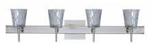 Besa Lighting 4SW-5125SF-LED-CR-SQ - Besa Wall With SQ Canopy Nico 4 Chrome Stone Silver Foil 4x5W LED