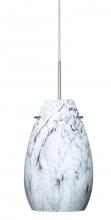  J-4126MG-SN - Besa Pera 9 Pendant For Multiport Canopy Satin Nickel Marble Grigio 1x100W Medium Bas