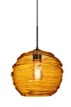  J-462782-EDIL-BR - Besa Wave 10 Pendant For Multiport Canopy Bronze Amber 1x8W LED Filament