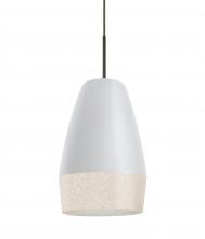  J-ABU12WH-LED-BR - Besa, Abu 12 Cord Pendant for Mulitport Canopy, White/Glitter, Bronze Finish, 1x9W LE