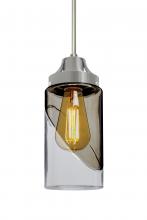  J-BLINKSM-EDIL-SN - Besa, Blink Cord Pendant For Multiport Canopy, Trans. Smoke/Clear, Satin Nickel Finis