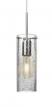  J-JUNI10CL-SN - Besa, Juni 10 Pendant For Multiport Canopy, Clear Bubble, Satin Nickel, 1x60W Medium